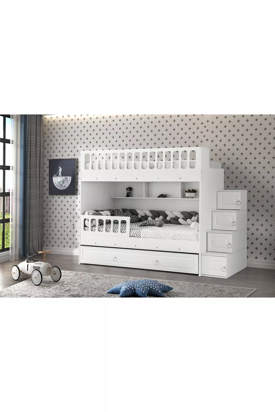 Zümrüt Ranza - Blanc - Installation gratuite / % MDF