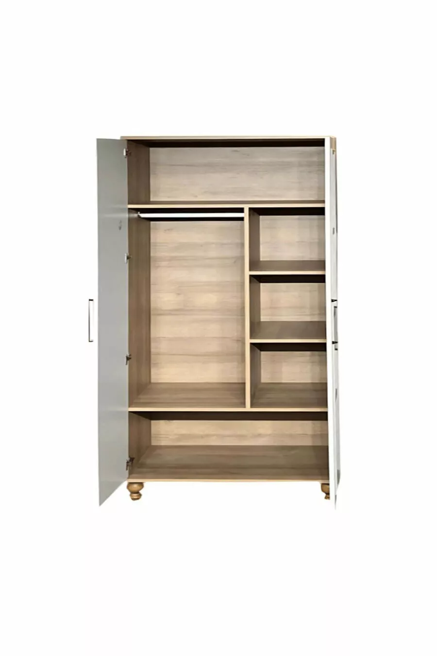 Armoire MDF 2 portes de haute qualité Sicile | Revêtement Rehau | Pieds en hêtre