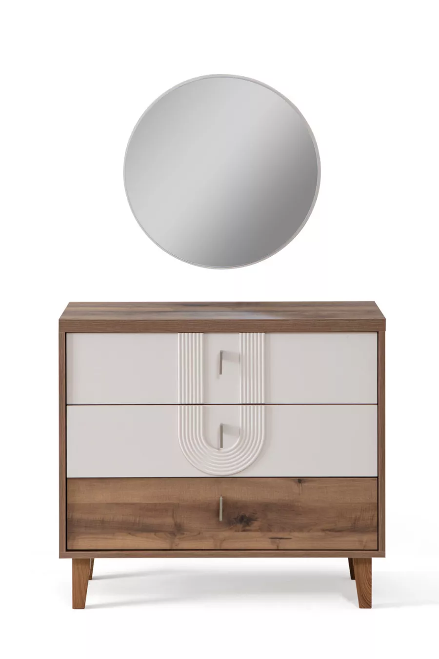 Commode, Commode Megan avec tiroirs et miroir