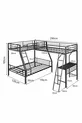 Lit mezzanine avec bureau pour trois personnes au design moderne
