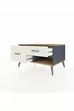 Commode Kronos 2 tiroirs Anthracite-Sapin/Pierre de lune