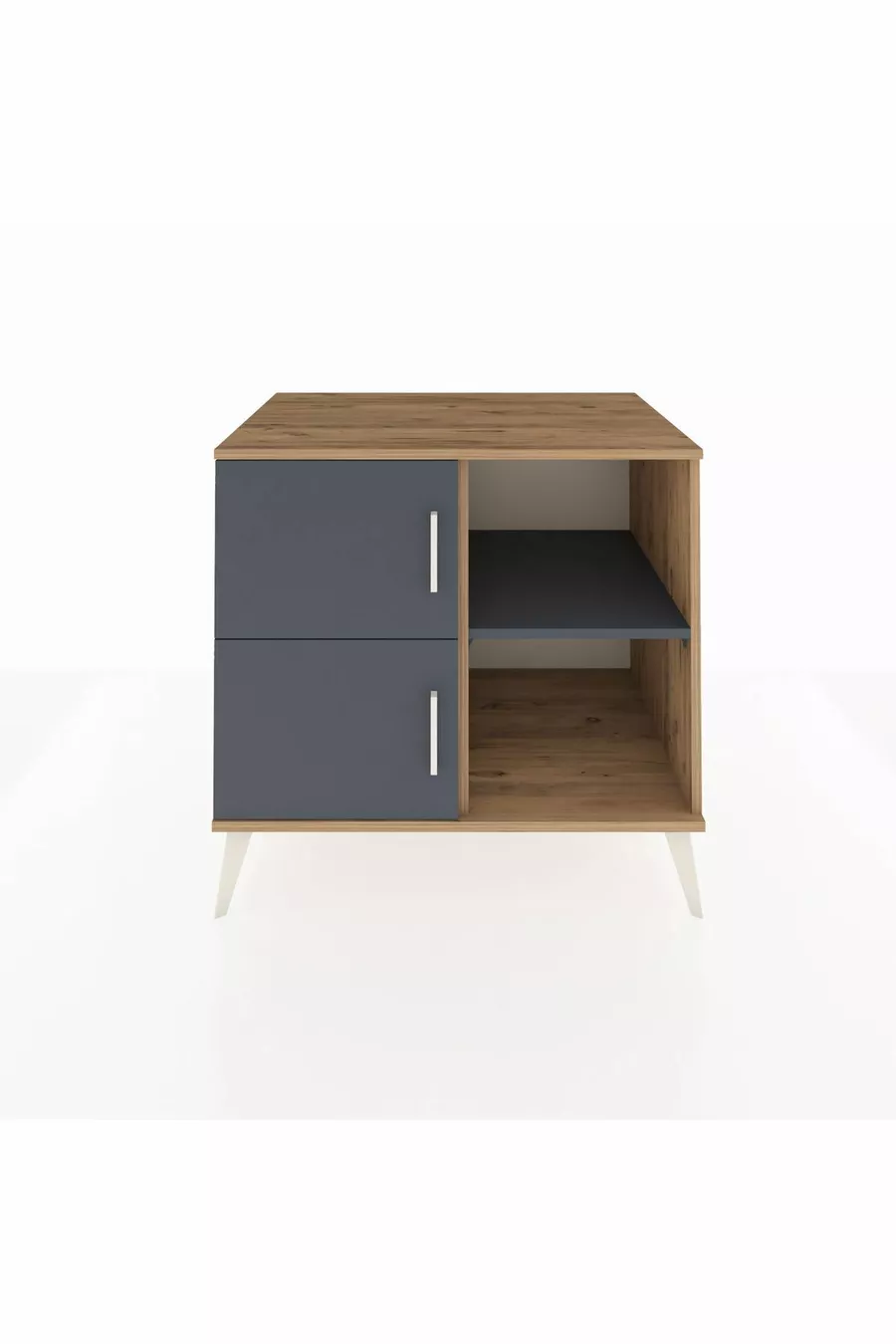Commode Kronos 2 étagères 2 portes Pin-Anthracite