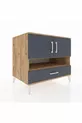 Commode Kronos 3 étagères 1 tiroir 2 portes Pin-Anthracite