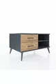 Commode Kronos à une étagère et 2 tiroirs Anthracite-Anthracite/Sapin