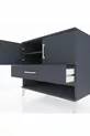 Commode Kronos avec 2 étagères, 1 tiroir et 2 portes, Anthracite-Anthracite