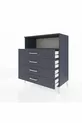 Commode Hyperion à une étagère et 4 tiroirs Anthracite-Anthracite