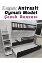 Lit superposé pour enfants modèle blanc anthracite sculpté