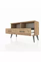 Commode Arges 2 étagères 2 tiroirs Pin-Anthracite/Pin