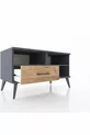 Commode Hyperion 2 étagères avec un tiroir Anthracite-Anthracite/Merisiers