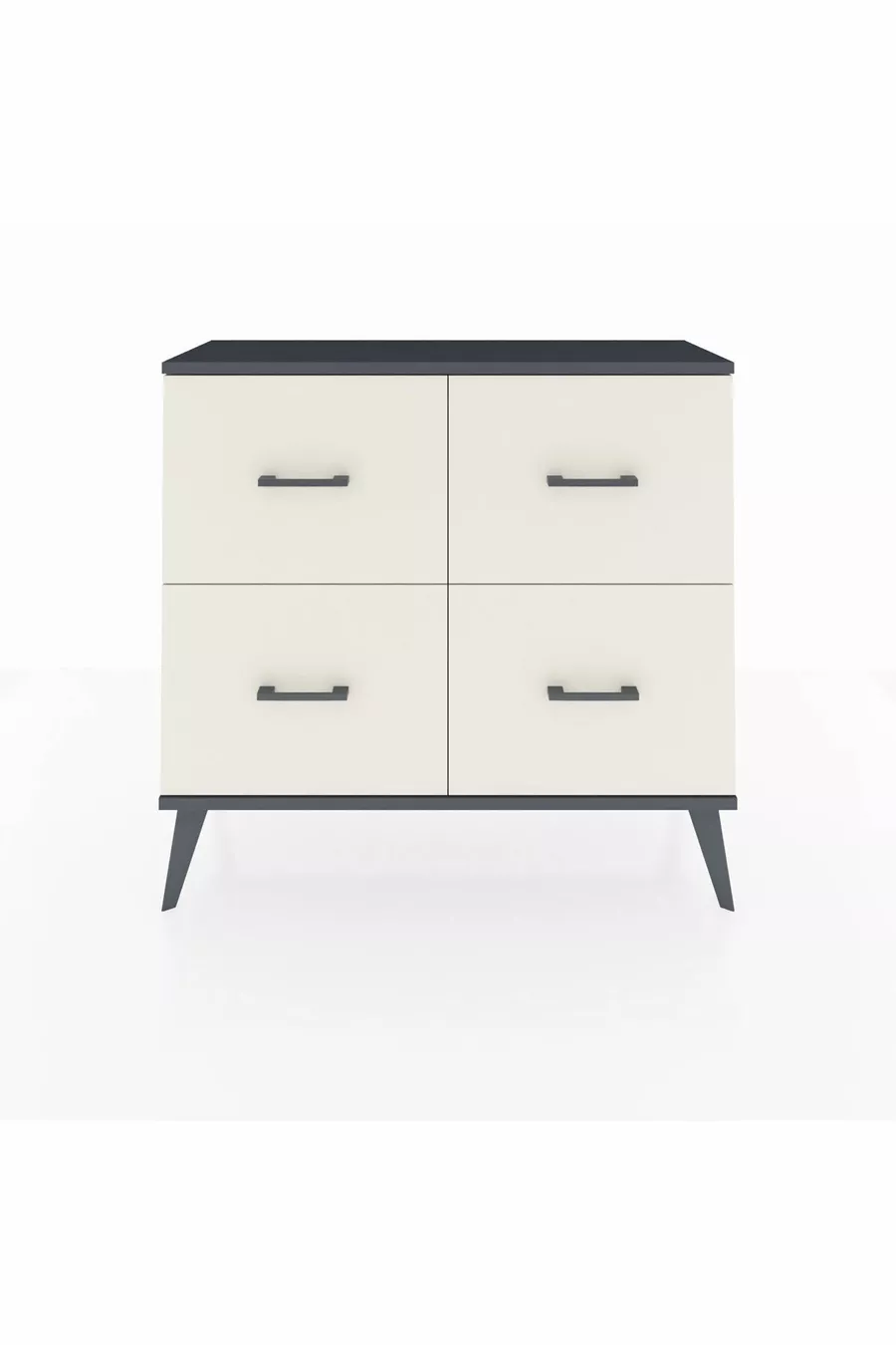 Commode Arges 4 tiroirs Anthracite-Anthracite/Gris quartz