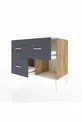 Commode Hyperion 3 tiroirs Pin-Pierres d'ambre/Anthracite