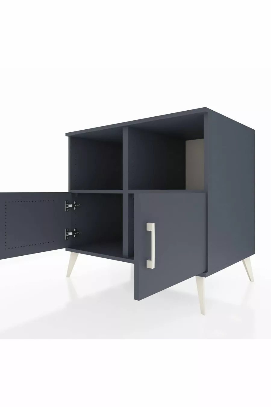 Commode Kronos 2 étagères 2 portes Anthracite-Anthracite