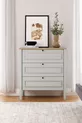 Commode Taiga 3 tiroirs, linge de lit Chambre à coucher Chambre de bébé Gris