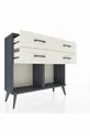 Commode Arges 4 tiroirs Anthracite-Anthracite/Pierre de lune