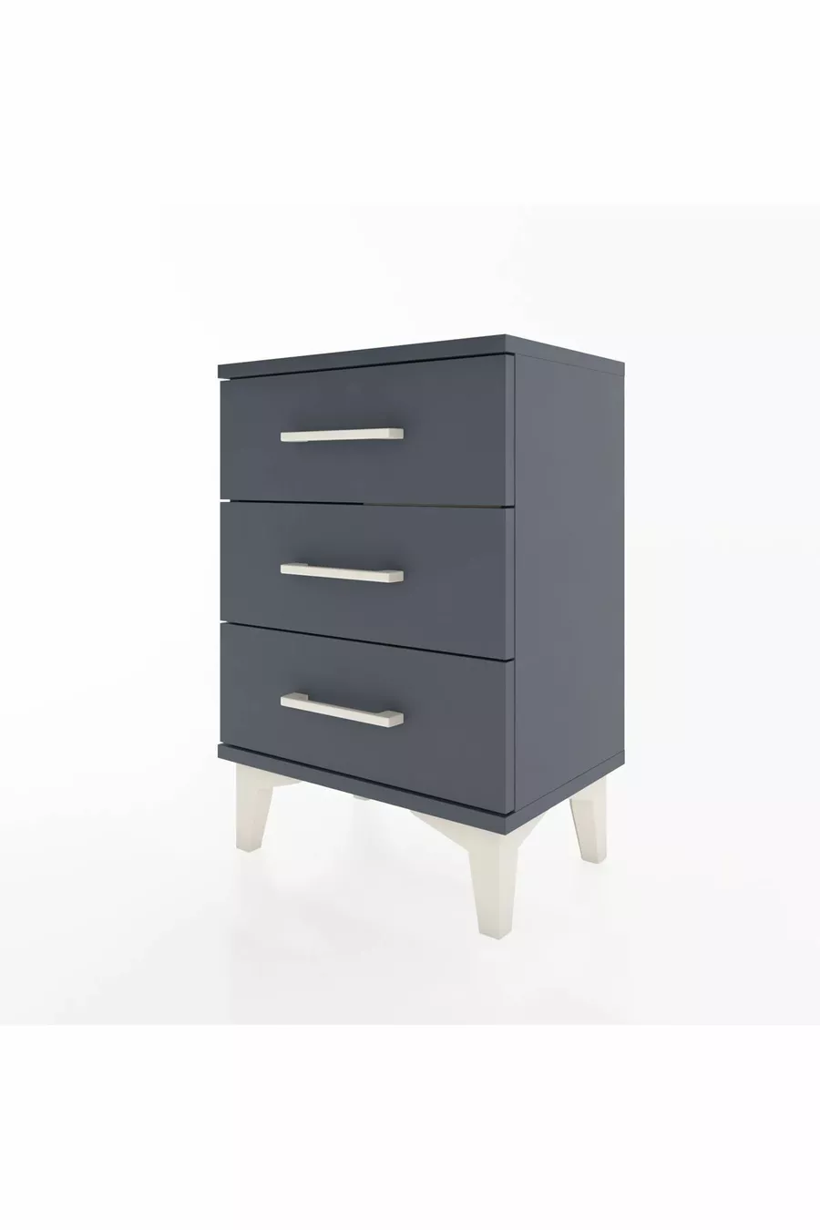 Chevet Arges 3 tiroirs Anthracite-Anthracite