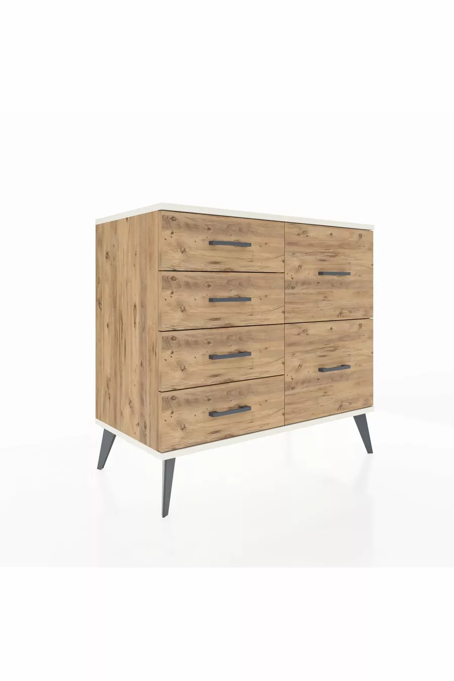 Commode Hyperion 6 tiroirs Pin-Antique/Pin