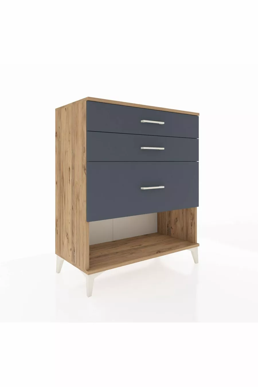 Commode Hyperion 3 tiroirs Pin-Anthracite