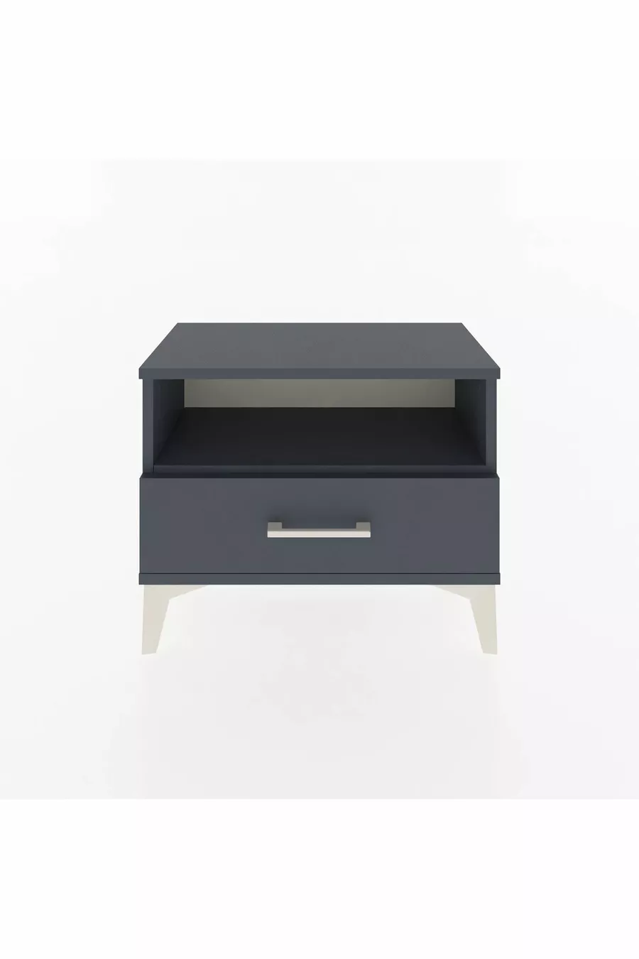 Table de chevet Arges à une étagère et un tiroir, anthracite-anthracite