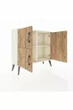 Commode Arges 2 étagères 3 portes Pierre de lune-Pin/Pierre de lune