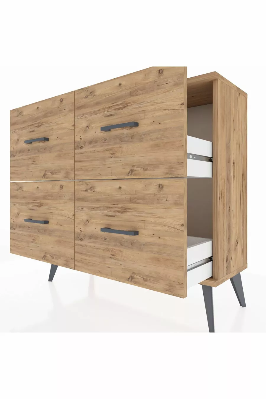 Commode Arges à 4 tiroirs en pin-pin