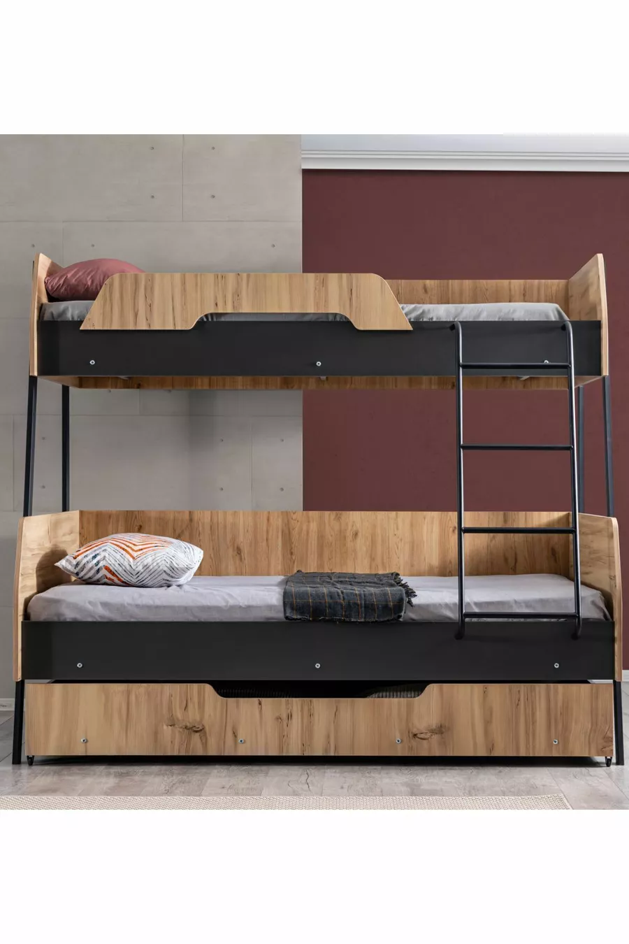 Lits superposés, Lits superposés larges Alba avec petit lit, cm - cm