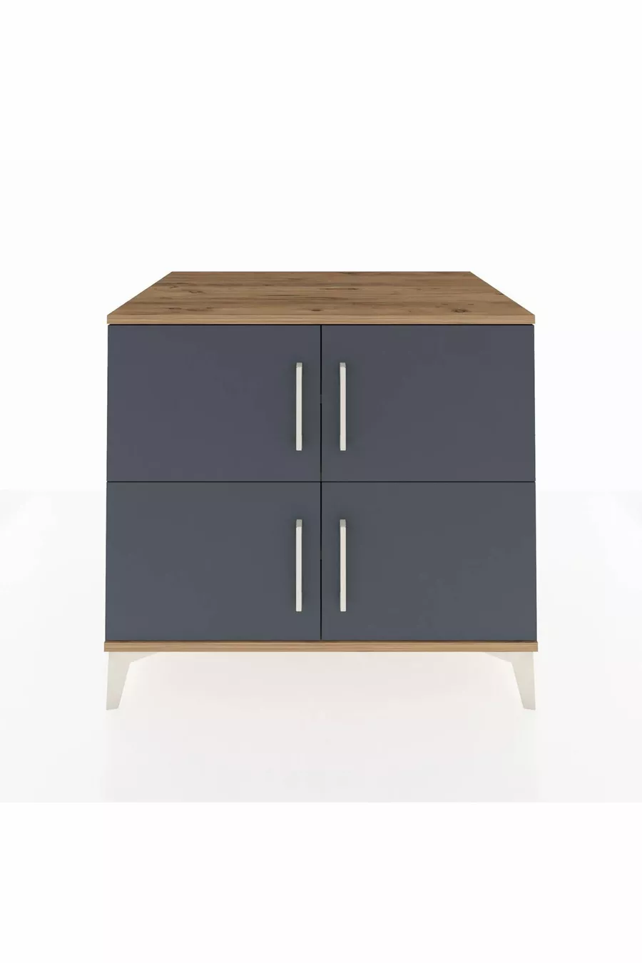 Commode Kronos 3 étagères 4 portes Pin-Anthracite
