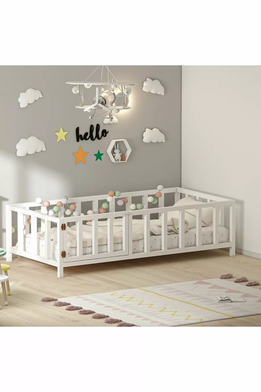 Lit Montessori Troy avec porte blanche *