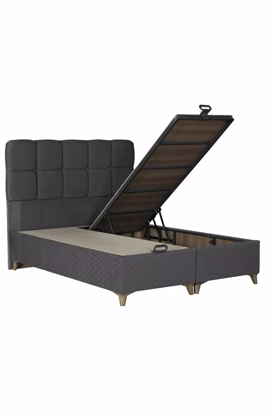 Ensemble de tête de lit et sommier avec système de ressorts dynamique argenté