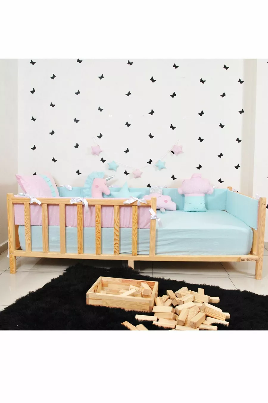 Lit Montessori Lit pour Enfant Lit en Pin Naturel Nil