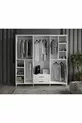 Ensemble de chambre à coucher complet en MDF blanc avec 6 portes, montage gratuit