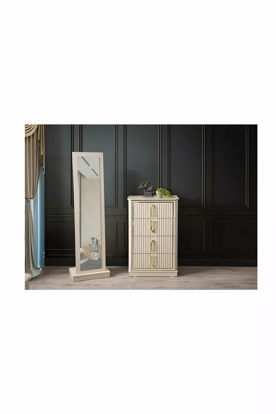 Ensemble de chambre à coucher Bahar (beige vison)