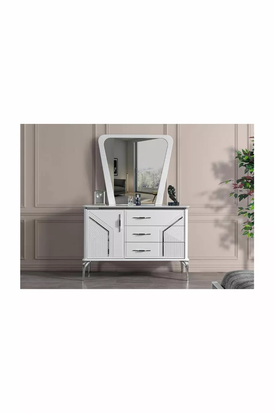 Asel Ensemble de chambre à coucher à base de MDF
