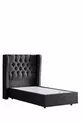 Ensemble de lit confort Riga avec sommier simple et tête de lit, anthracite
