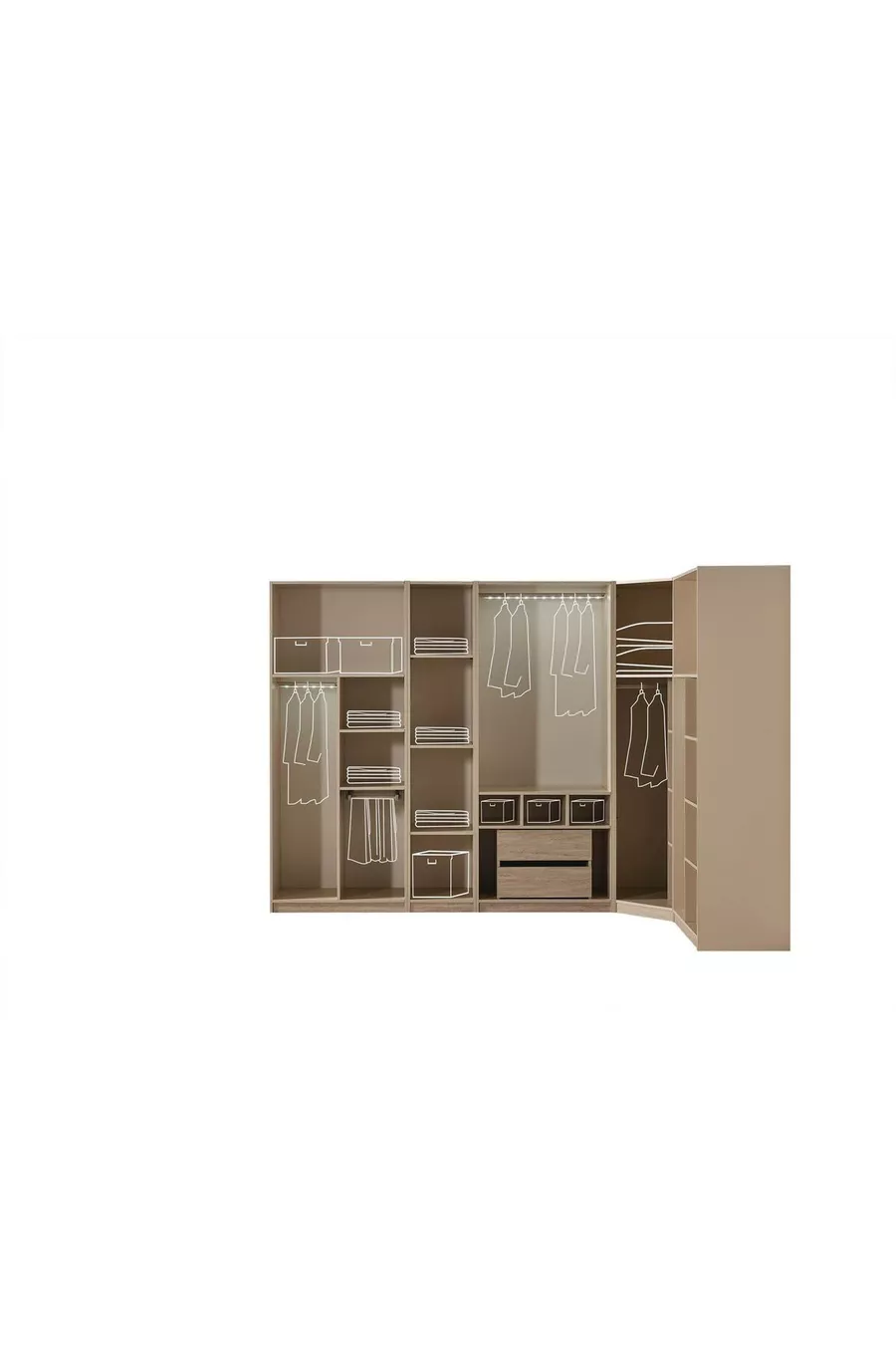 ENSEMBLE DE CHAMBRE À COUCHER LATTE 8 PORTES