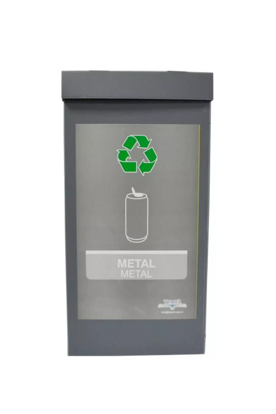 Poubelle de recyclage - Bac zéro déchet gris (MÉTAL)