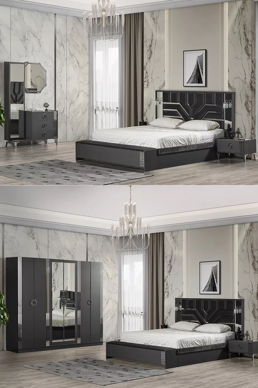 Ensemble de chambre à coucher Roma