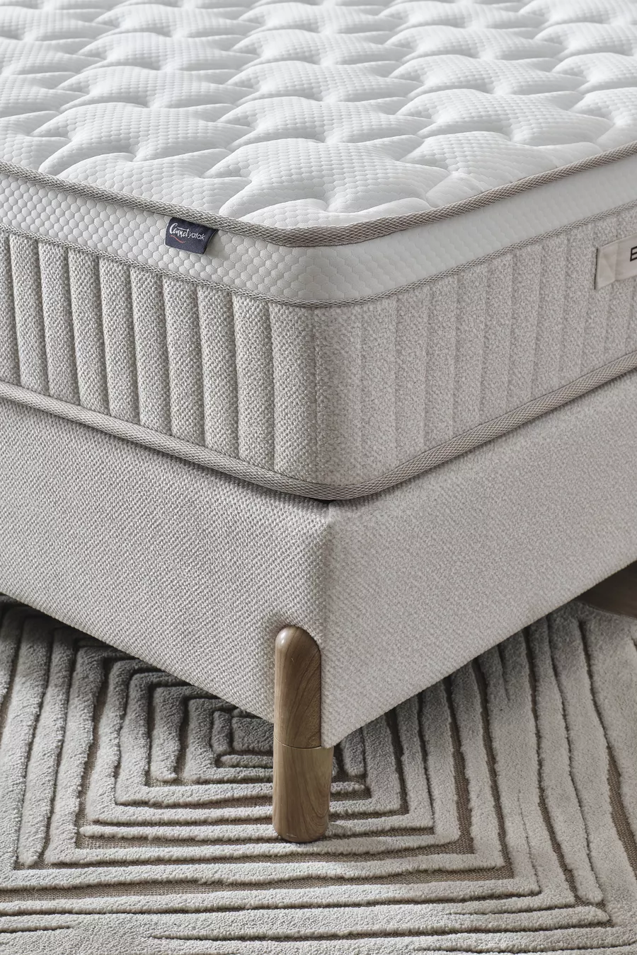 Ensemble Confort Bohem Prime pour Deux Personnes – Matelas à Ressorts Ensachés + Coffre-lit + Tête de Lit