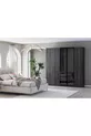 ENSEMBLE DE CHAMBRE PANDOR NOX, NOYER FONCÉ, 5 PORTES