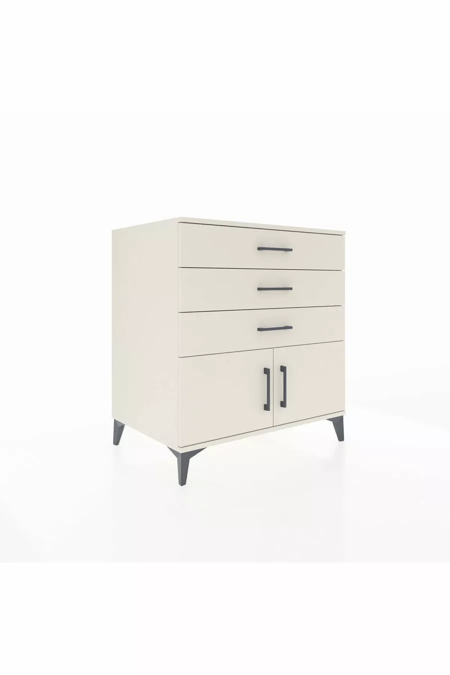 Commode Kronos avec une étagère, 3 tiroirs et 2 portes, Pierre de lune-Pierres de lune