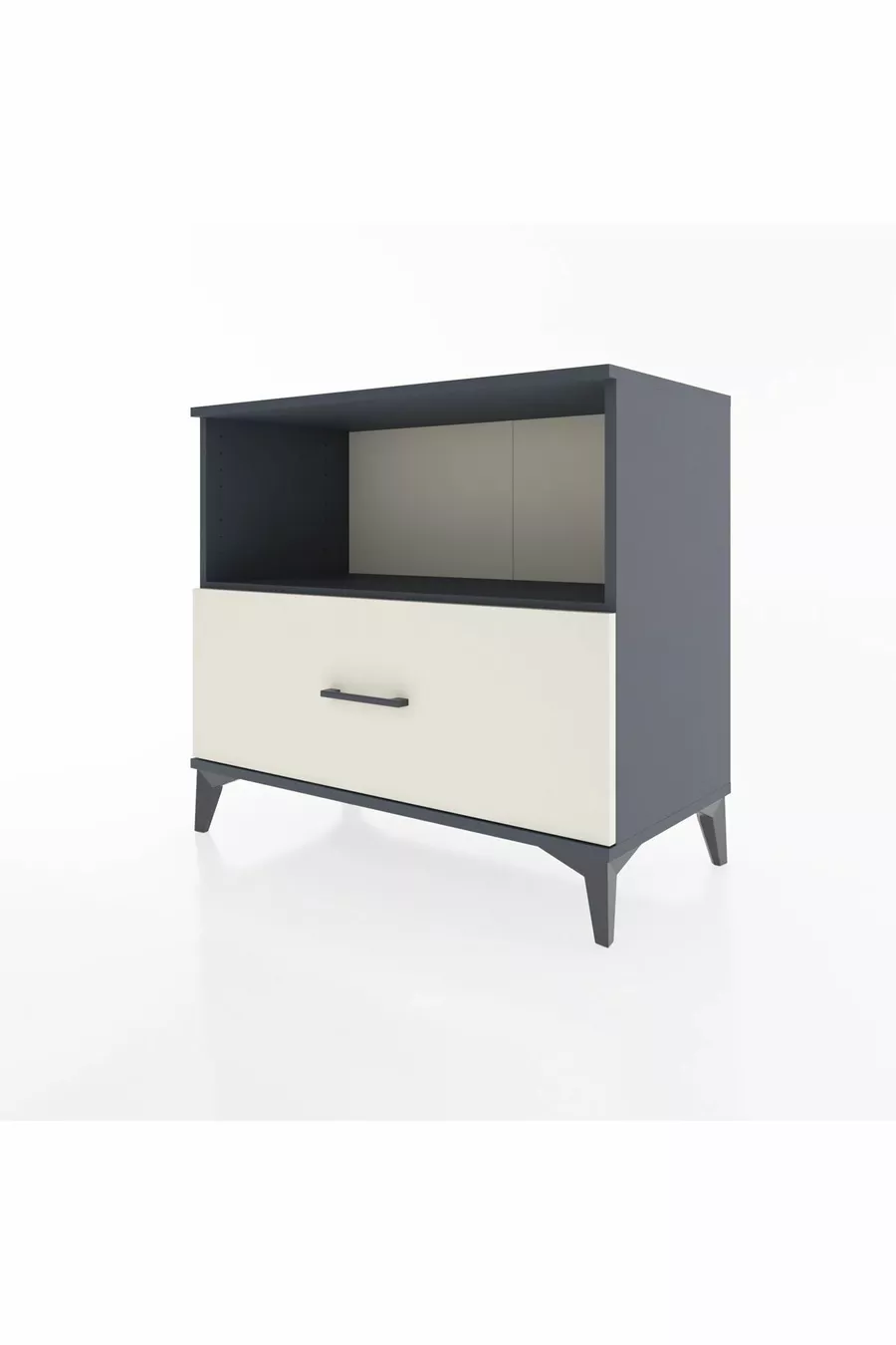 Commode Hyperion à une étagère et un tiroir, anthracite-pierre de lune