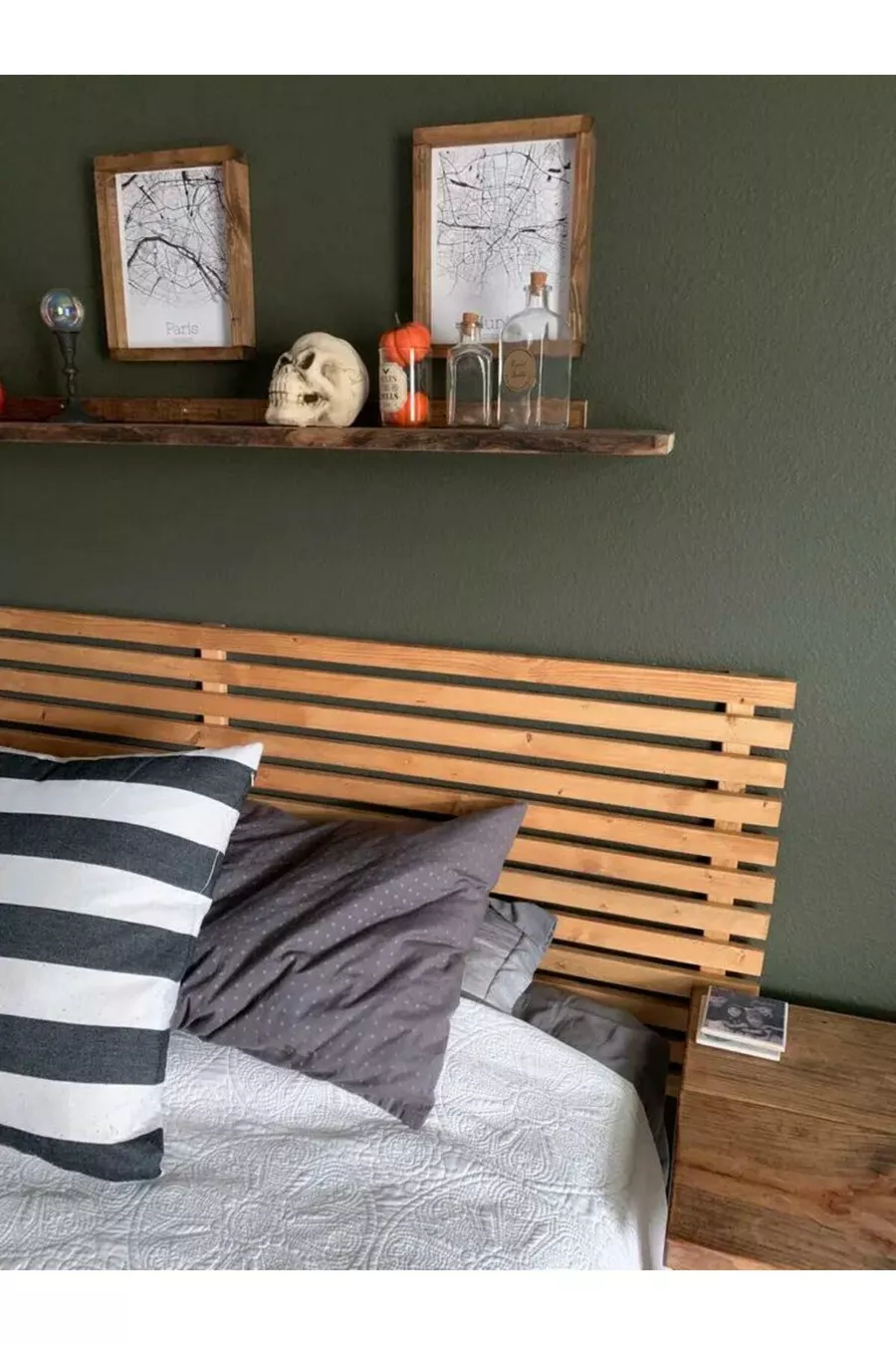 Tête de lit en bois, tête de lit de sommier Cm