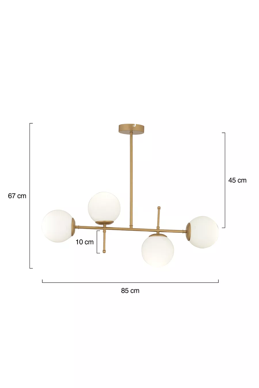 Suspension pour chambre à coucher et salon moderne à 4 lampes style vieilli Günay, dessus de table de cuisine
