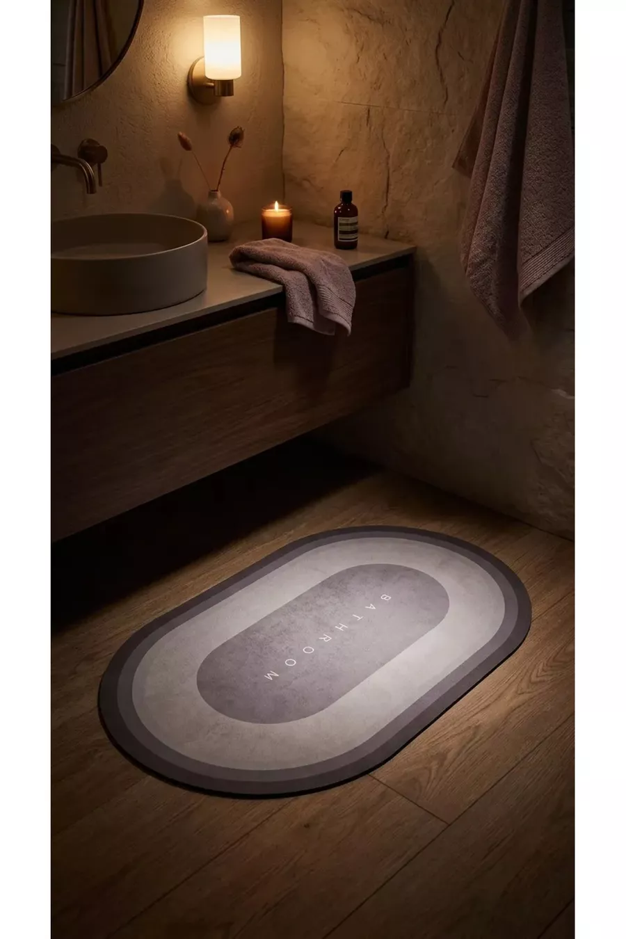 Tapis de bain antidérapant, absorbant l'eau, facile à nettoyer ( X  CM)