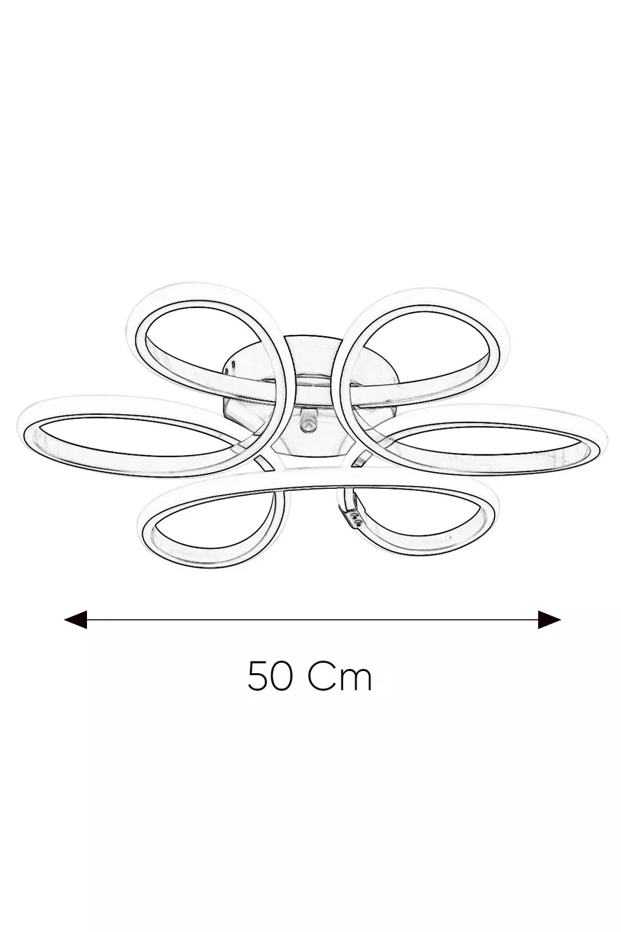 Plafonnier en chrome moderne Alis, lumière blanche pure au plafond, salon, cuisine, chambre à coucher, lustre LED