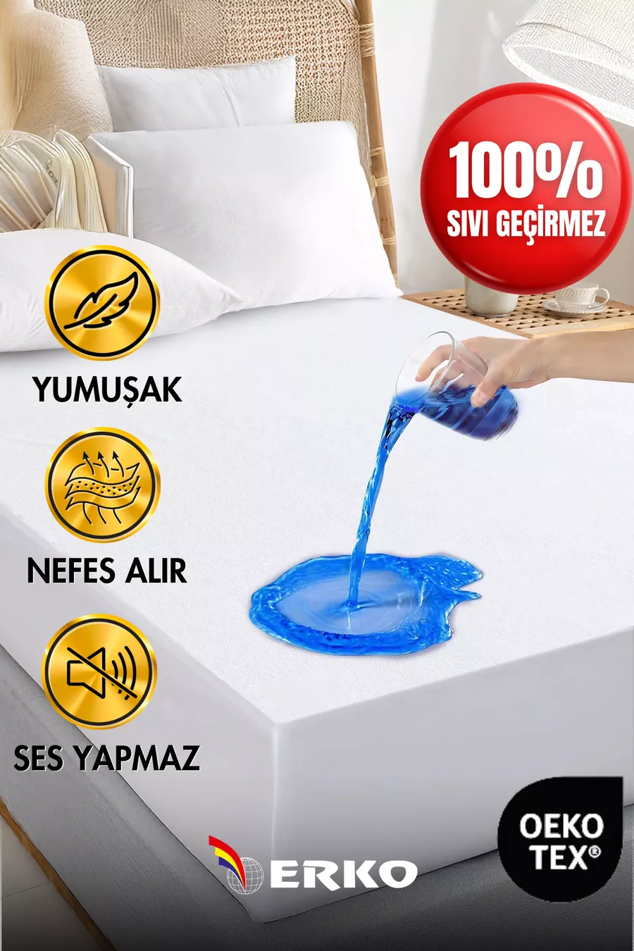 Protège-matelas en micro tissu intégral étanche