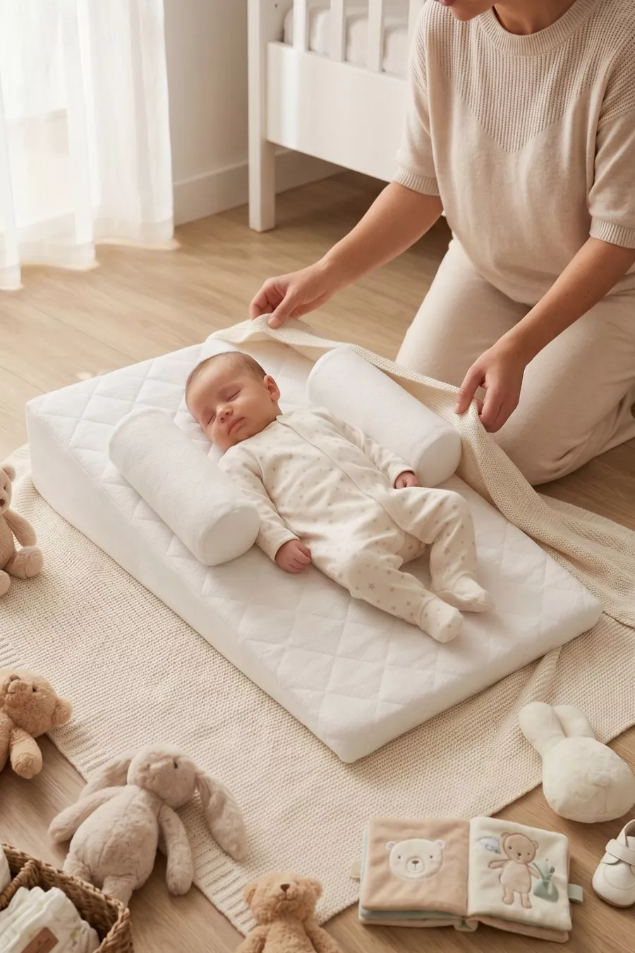 Lit de reflux pour bébé, housse de coussin lavable