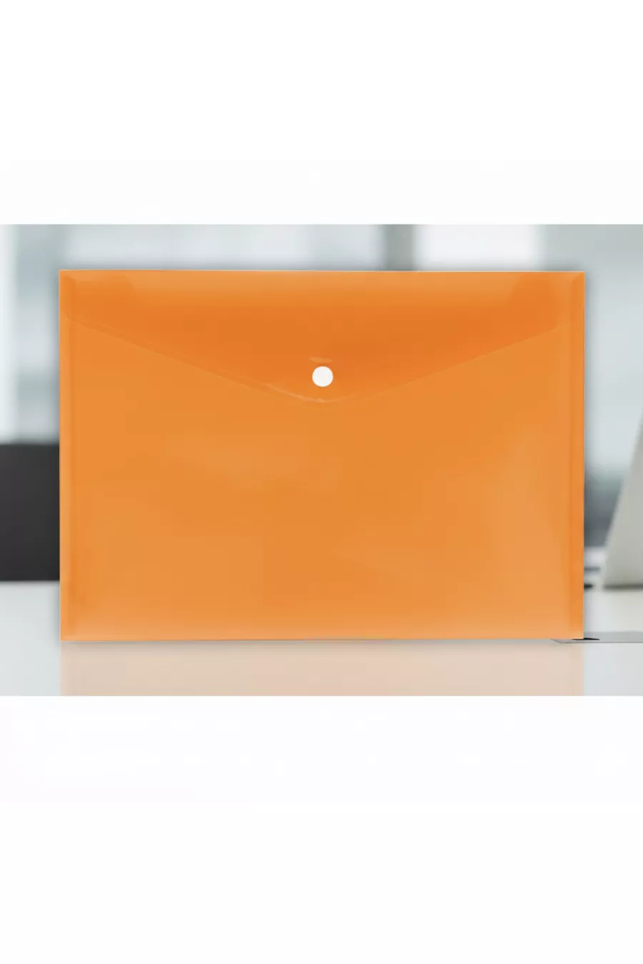 Enveloppe à pression transparente / colorée  microns orange 5 pièces
