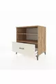 Commode Kronos à 2 étagères et 1 tiroir en pin et quartz