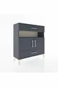 Commode Arges 3 étagères 2 tiroirs 2 portes Anthracite-Anthracite