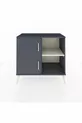 Commode Hyperion 2 étagères 2 portes Anthracite-Anthracite/Gris pierre